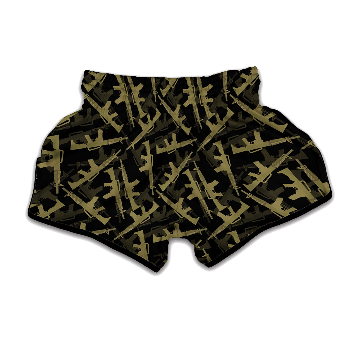 Military Guns Pattern Print Muay Thai Boxing Shorts