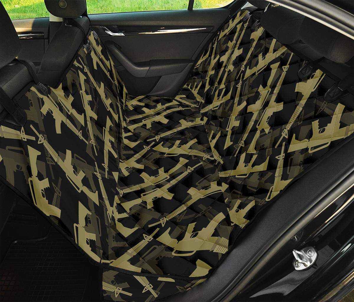 Military Guns Pattern Print Pet Car Back Seat Cover