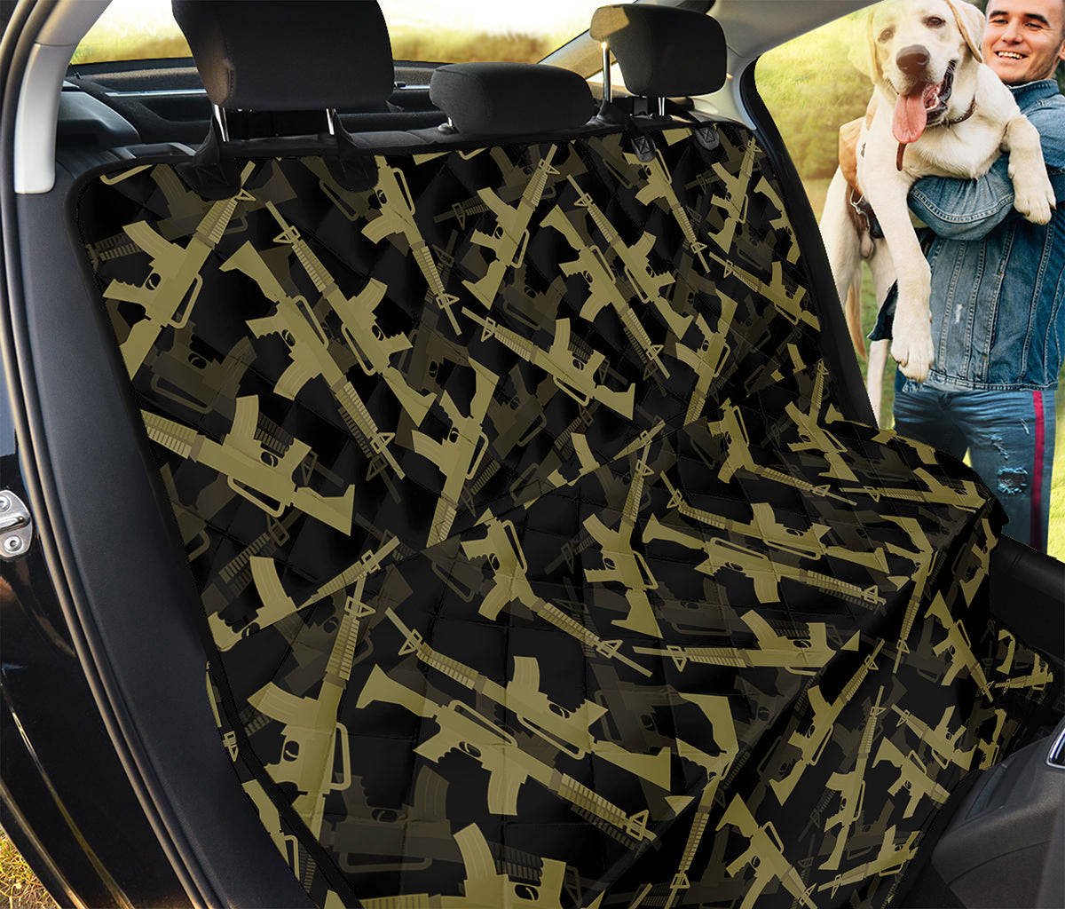 Military Guns Pattern Print Pet Car Back Seat Cover