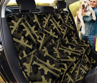 Military Guns Pattern Print Pet Car Back Seat Cover
