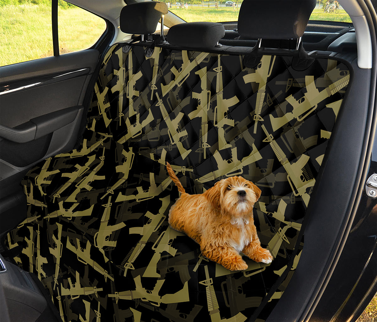 Military Guns Pattern Print Pet Car Back Seat Cover