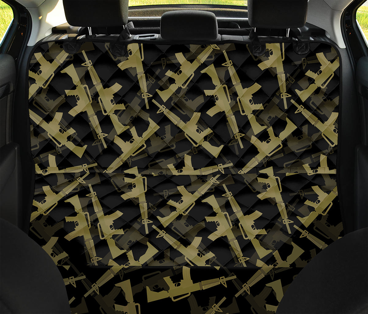 Military Guns Pattern Print Pet Car Back Seat Cover