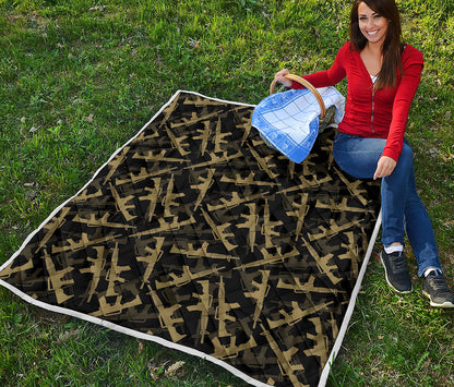 Military Guns Pattern Print Quilt