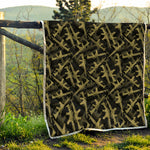 Military Guns Pattern Print Quilt
