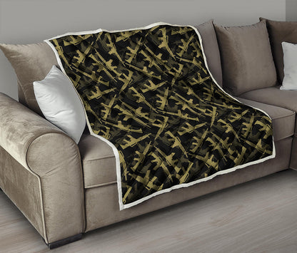 Military Guns Pattern Print Quilt