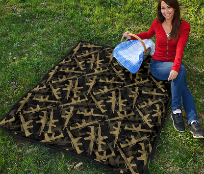 Military Guns Pattern Print Quilt