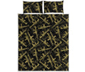 Military Guns Pattern Print Quilt Bed Set