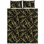 Military Guns Pattern Print Quilt Bed Set