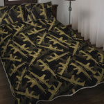 Military Guns Pattern Print Quilt Bed Set