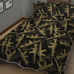 Military Guns Pattern Print Quilt Bed Set