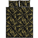 Military Guns Pattern Print Quilt Bed Set