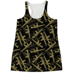 Military Guns Pattern Print Women's Racerback Tank Top