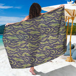 Military Tiger Stripe Camouflage Print Beach Sarong Wrap
