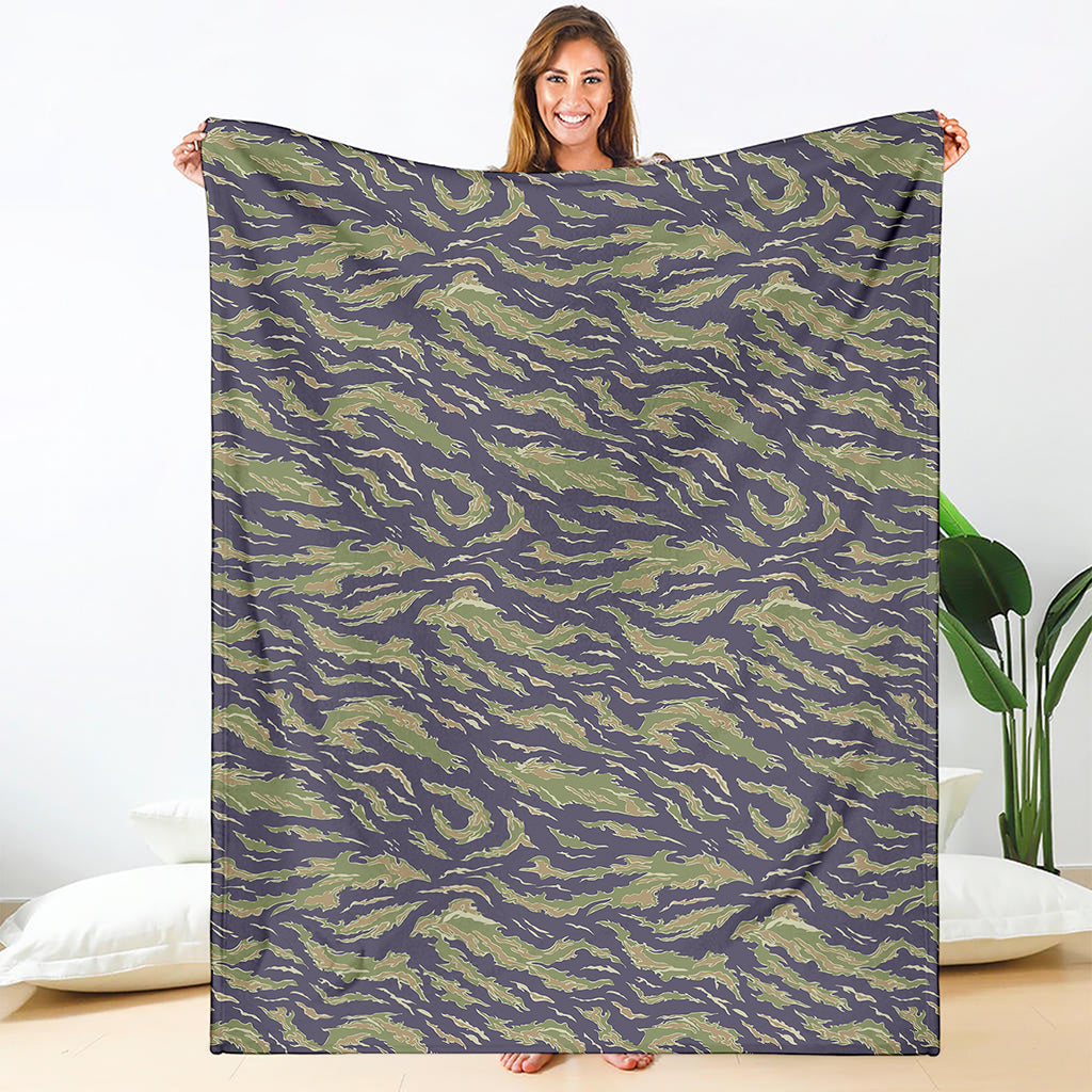 Military Tiger Stripe Camouflage Print Blanket