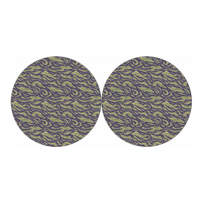 Military Tiger Stripe Camouflage Print Car Coasters