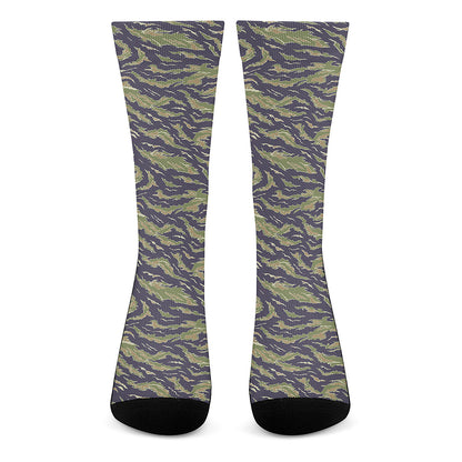 Military Tiger Stripe Camouflage Print Crew Socks