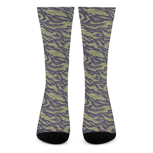 Military Tiger Stripe Camouflage Print Crew Socks