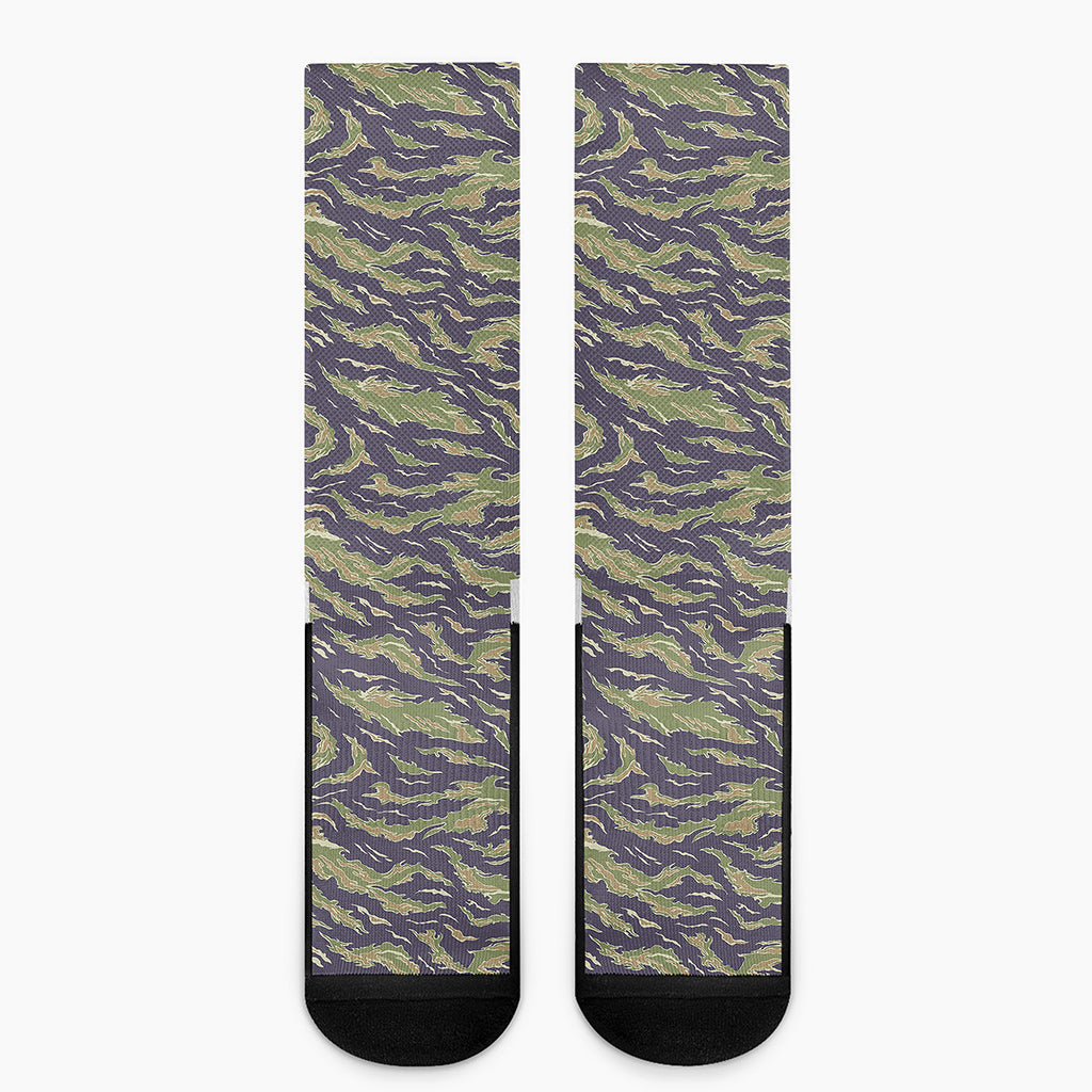 Military Tiger Stripe Camouflage Print Crew Socks