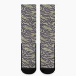 Military Tiger Stripe Camouflage Print Crew Socks