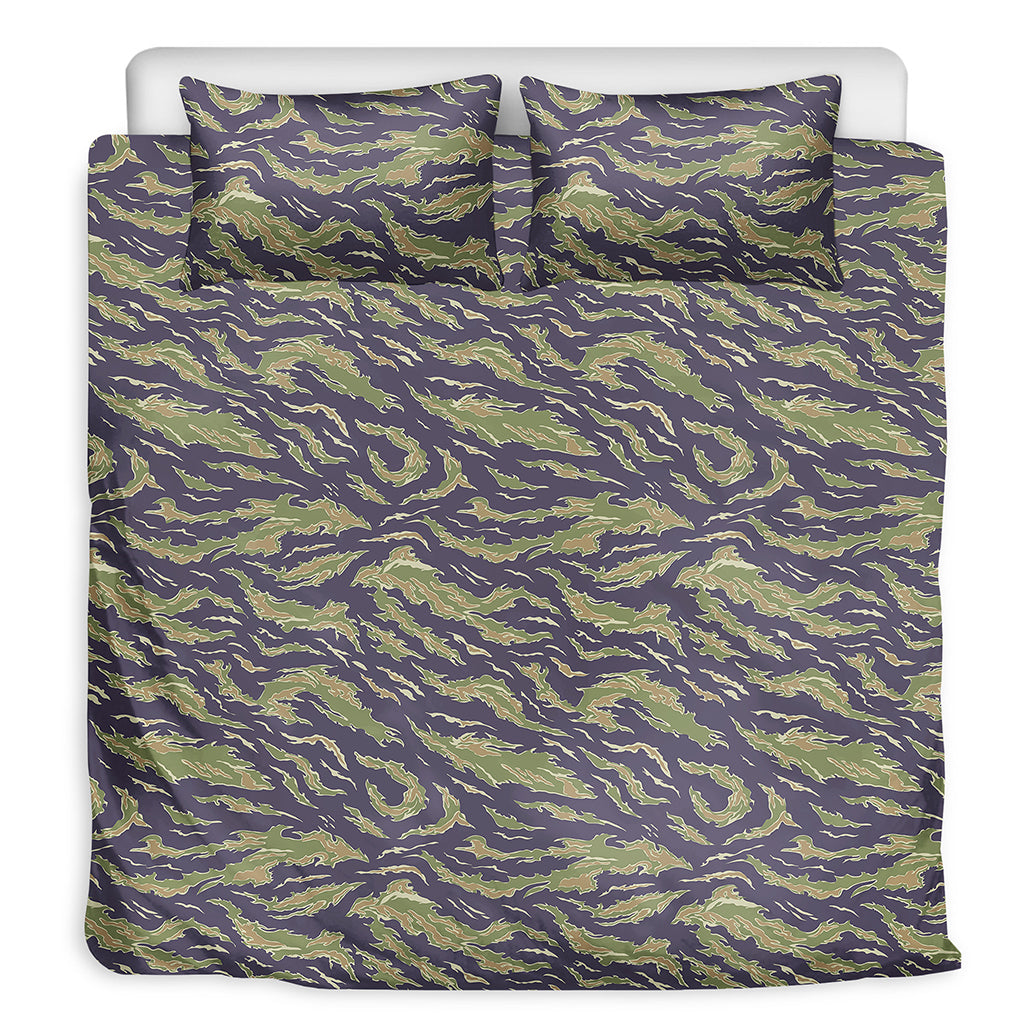 Military Tiger Stripe Camouflage Print Duvet Cover Bedding Set