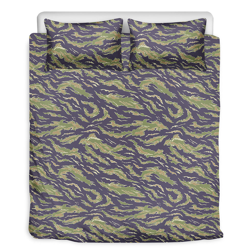 Military Tiger Stripe Camouflage Print Duvet Cover Bedding Set