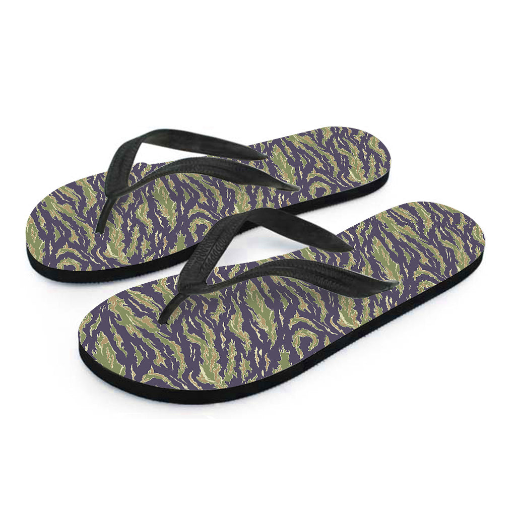 Military Tiger Stripe Camouflage Print Flip Flops