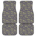 Military Tiger Stripe Camouflage Print Front and Back Car Floor Mats