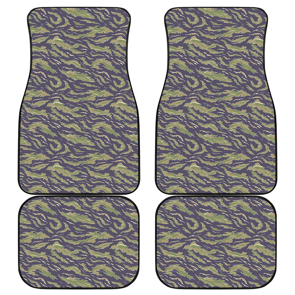 Military Tiger Stripe Camouflage Print Front and Back Car Floor Mats