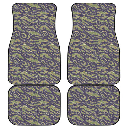 Military Tiger Stripe Camouflage Print Front and Back Car Floor Mats