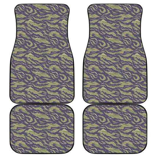 Military Tiger Stripe Camouflage Print Front and Back Car Floor Mats