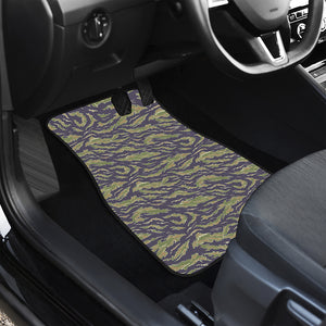 Military Tiger Stripe Camouflage Print Front and Back Car Floor Mats