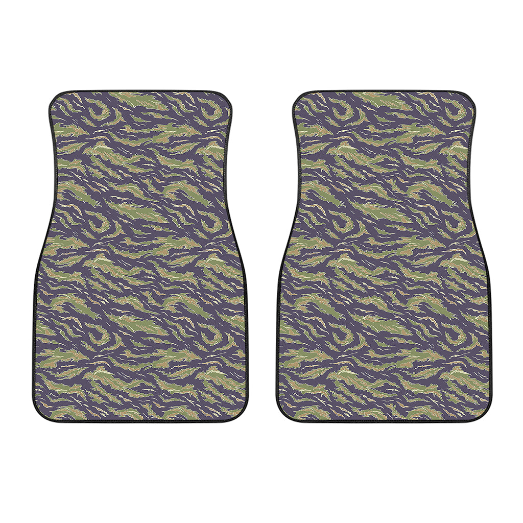 Military Tiger Stripe Camouflage Print Front Car Floor Mats