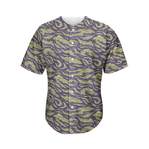 GearFrost Army Green Digital Camo Pattern Print Men's Baseball Jersey