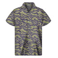 Military Tiger Stripe Camouflage Print Men's Short Sleeve Shirt