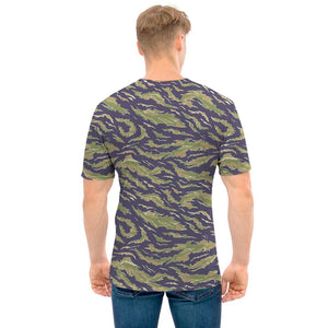 Military Tiger Stripe Camouflage Print Men's T-Shirt