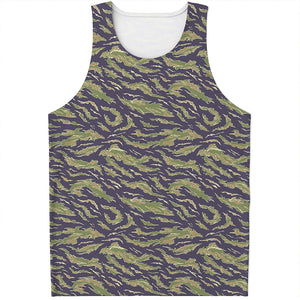 Military Tiger Stripe Camouflage Print Men's Tank Top