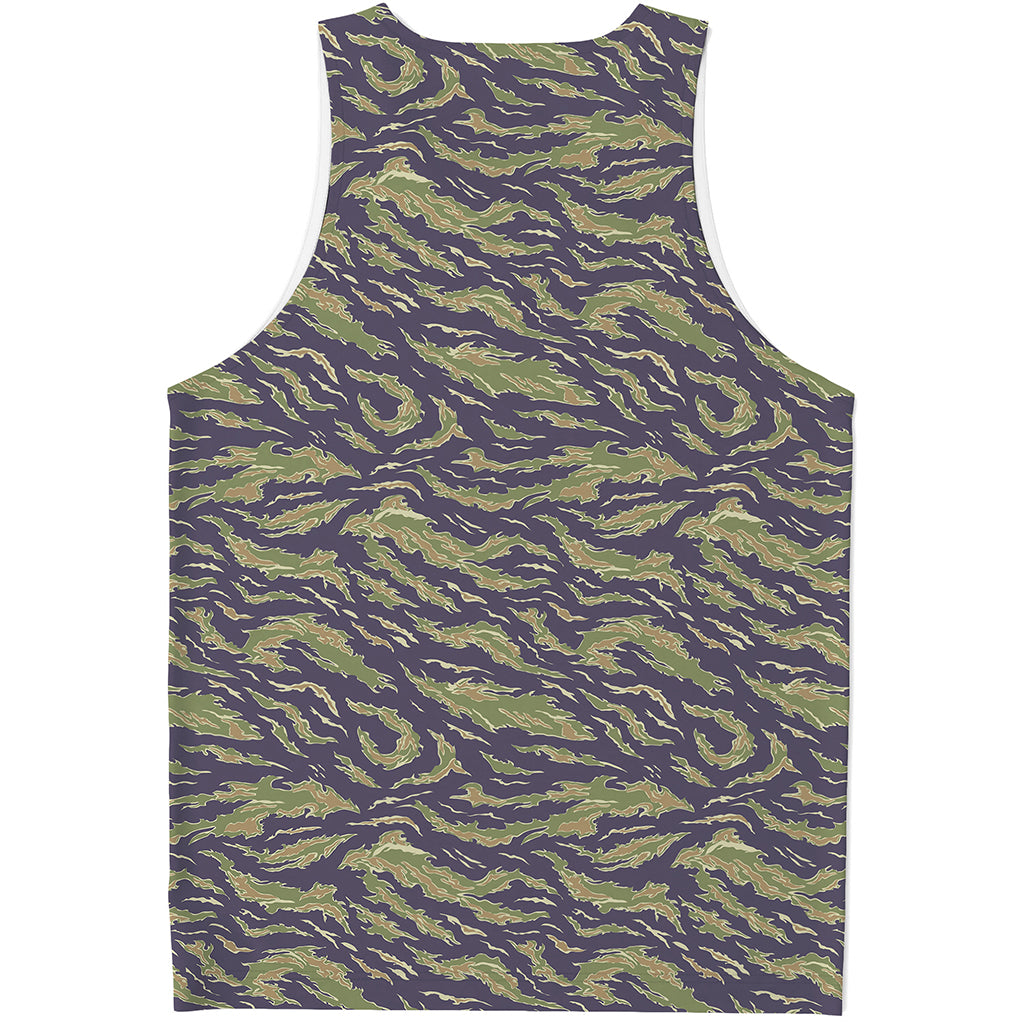 Military Tiger Stripe Camouflage Print Men's Tank Top