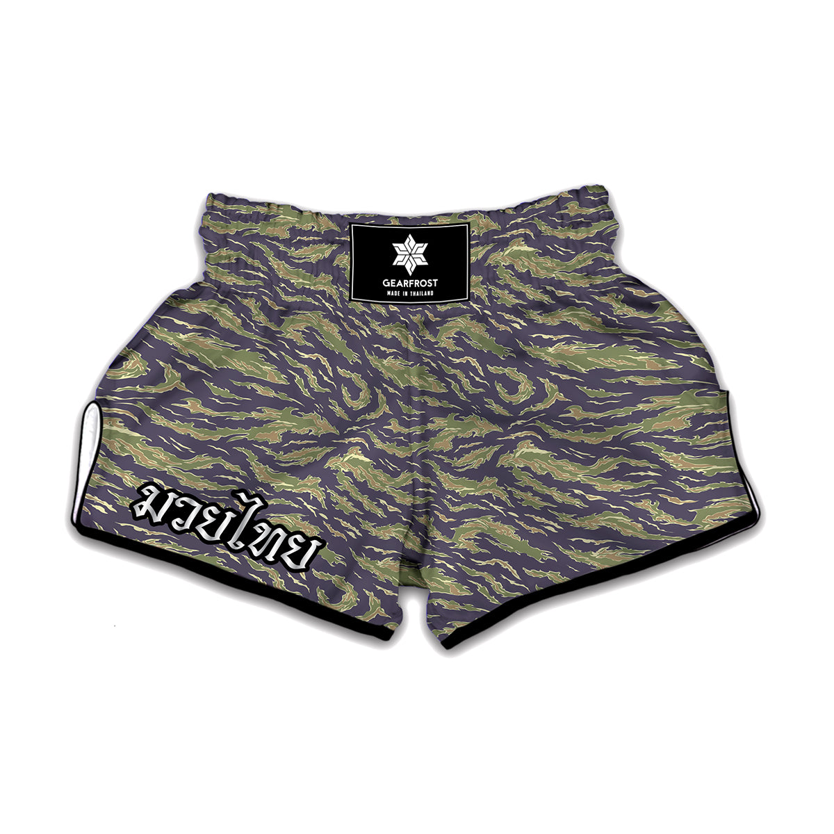 Military Tiger Stripe Camouflage Print Muay Thai Boxing Shorts