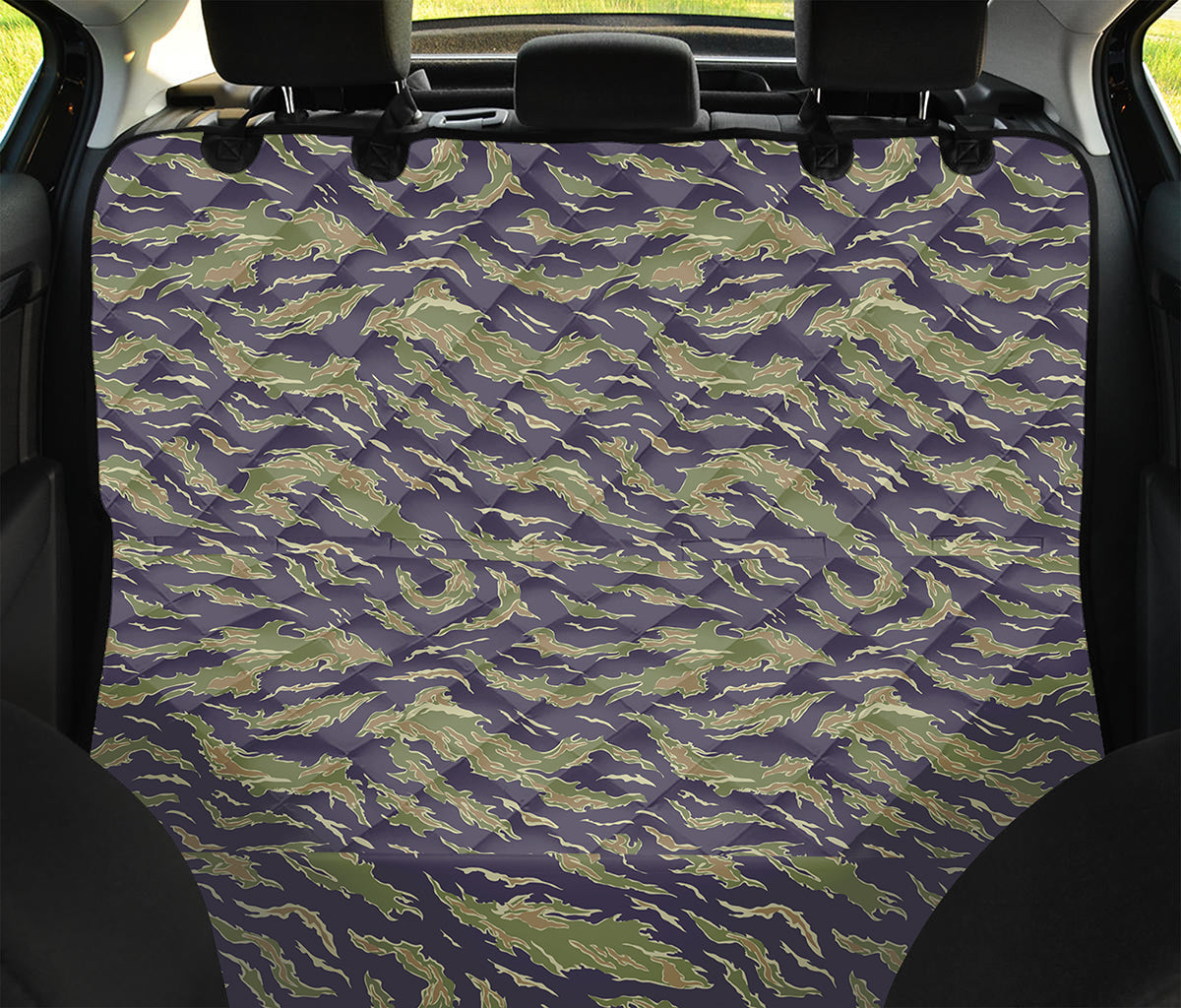 Military Tiger Stripe Camouflage Print Pet Car Back Seat Cover