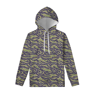 Military Tiger Stripe Camouflage Print Pullover Hoodie