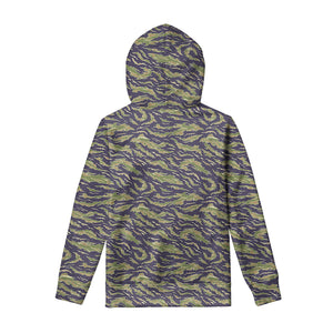 Military Tiger Stripe Camouflage Print Pullover Hoodie