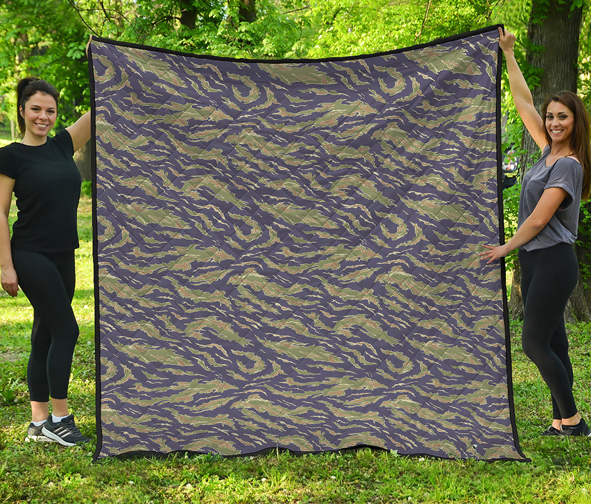 Military Tiger Stripe Camouflage Print Quilt