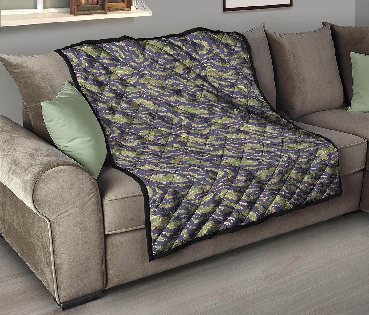 Military Tiger Stripe Camouflage Print Quilt
