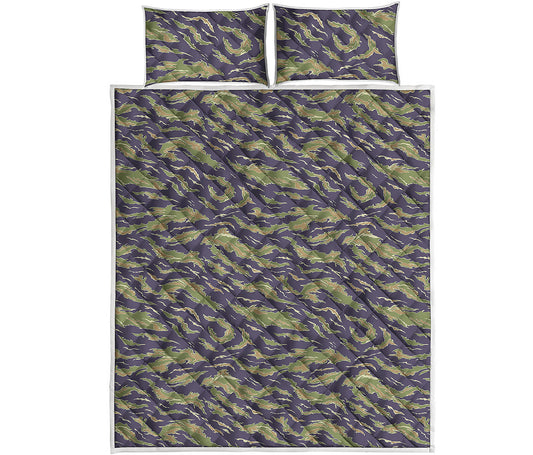 Military Tiger Stripe Camouflage Print Quilt Bed Set