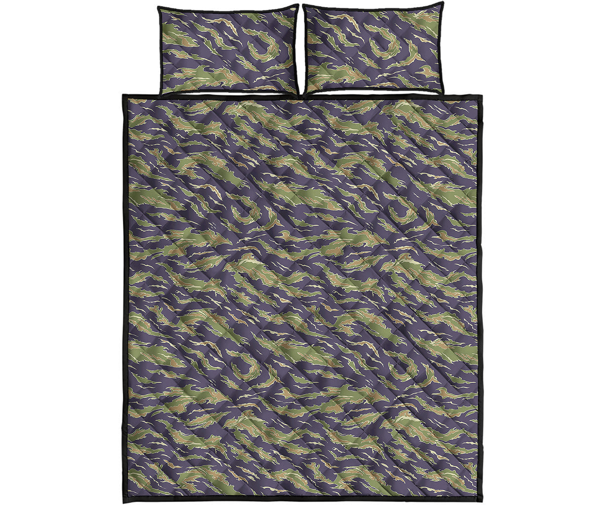 Military Tiger Stripe Camouflage Print Quilt Bed Set