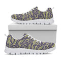 Military Tiger Stripe Camouflage Print White Running Shoes