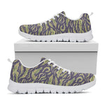 Military Tiger Stripe Camouflage Print White Sneakers