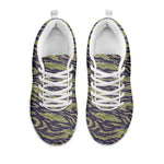 Military Tiger Stripe Camouflage Print White Sneakers