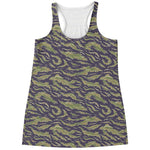 Military Tiger Stripe Camouflage Print Women's Racerback Tank Top