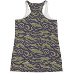 Military Tiger Stripe Camouflage Print Women's Racerback Tank Top